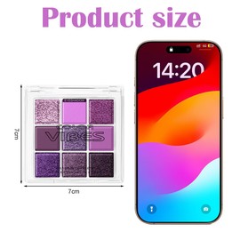 BUTBU Eyeshadow Palette, 9 Shades Purple Eyeshadow Palette, High Pigment eyeshadow Set for Waterproof, Long Lasting Shades, Mixable Pressed Pigment e yeshadow, Portable Travel e-yeshadow-palette