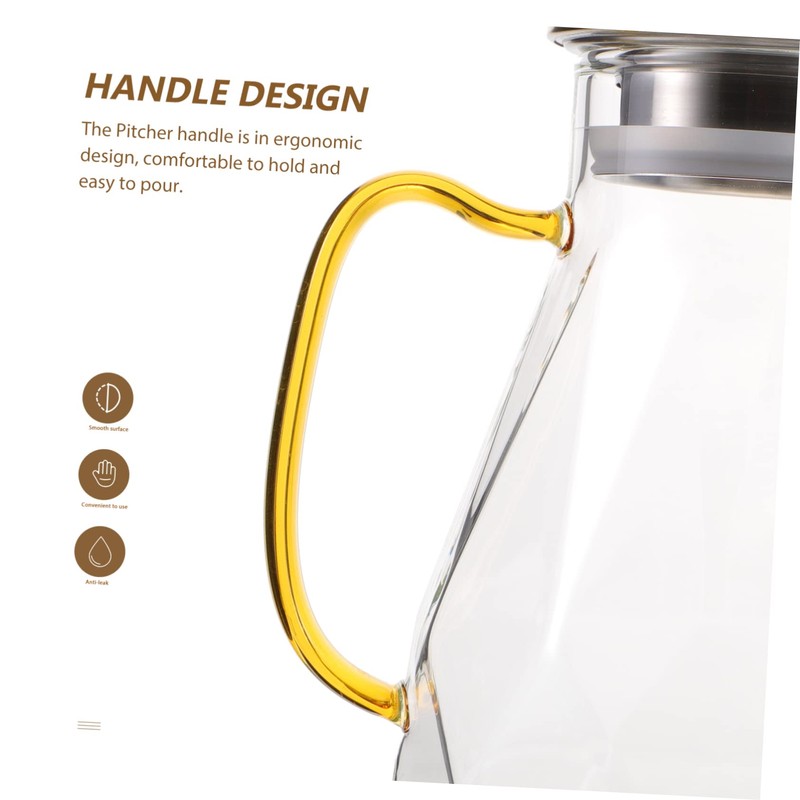 Ciieeo Glass Beverage Serving Pitcher with Lid Elegant Iced for