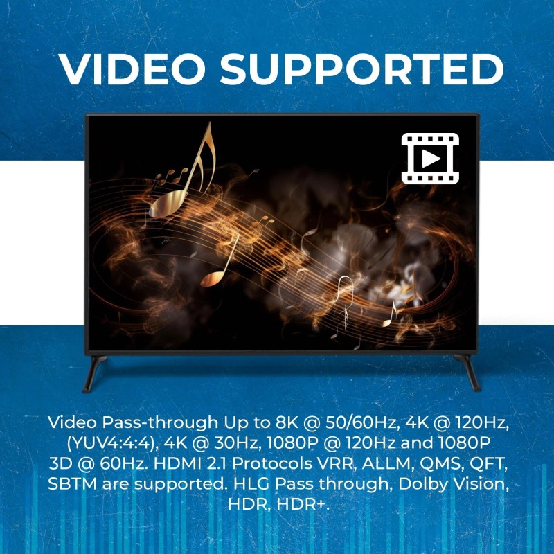 OREI 48Gbps 8K Audio Extractor With S/PDIF And L/R Output,