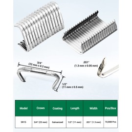 meite 15 Gauge 7/8-Inch (22mm) Outer Crown D Hog Rings Galvanized D Ring Staples for meite PHD-B Pneumatic D-Ring Stapler (2 Boxes)