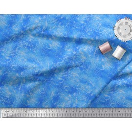 Soimoi Blue Georgette Viscose Fabric Ombre Tie & Dye Texture Fabric Prints by Yard 42 Inch Wide