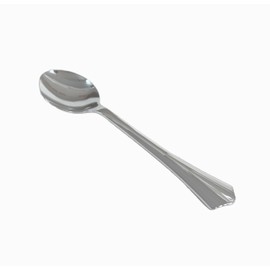 Pooja Bazar Disposable Plastic Spoons - Silver (200 Pack)