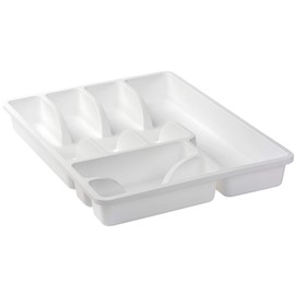 Engelland 1 x Cutlery Tray 6 Compartments Plastic BPA Free White 38 x 29 x 5 cm