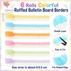 6 Roll Pastel Ruffled Bulletin Board Border 59ft Double Layer