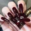 COSMOO 15ml Dark Red Quick Dry Nail Polish, Brown Red