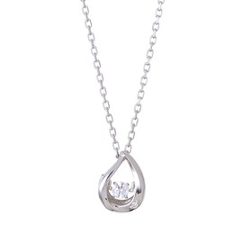 The KISS SPD1407DM Diamond Cubic Pink Gold Coated Women's Silver Necklace, Diamond