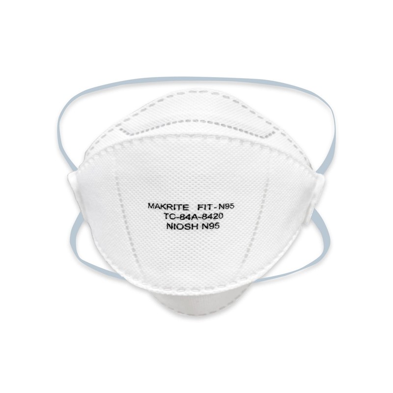 Macrite Industries FIT-N95 Mask, NIOSH Approved, Willow Leaf Shape, Foldable,