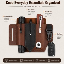 Zhula Leather Knife Sheath for Fixed Blade Knives - Vertical Holster for Belt Beigh (Khaki)