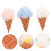 VICASKY 3pcs Ice Cream Bath Exfoliating Shower Sponges Soft Absorbent