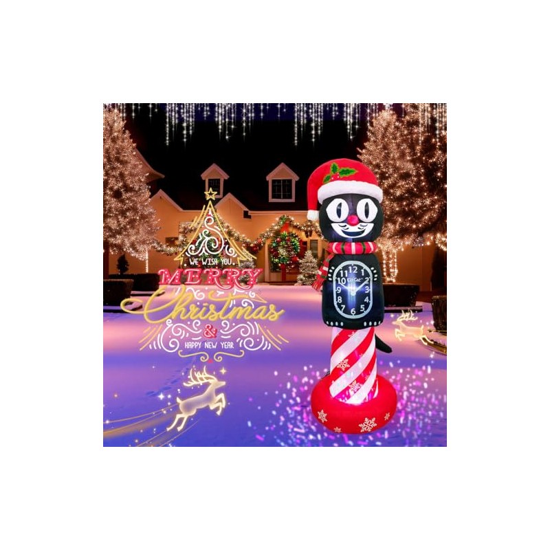 6-Foot Inflatable Kit-Cat Klock: with Animated Tail and Rotating Lights