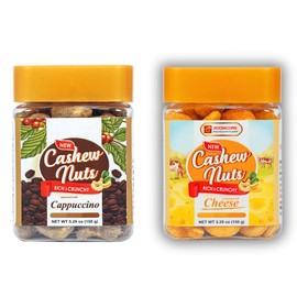 SOONICORN Cashew Nuts Seasoned with Cappuccino and Cheese,Snacks for Parties, Travel, Break Time, Healthy Cashews Roasted Lightly Salted Snack for Coffee Lover (large, capuchino & cheese)