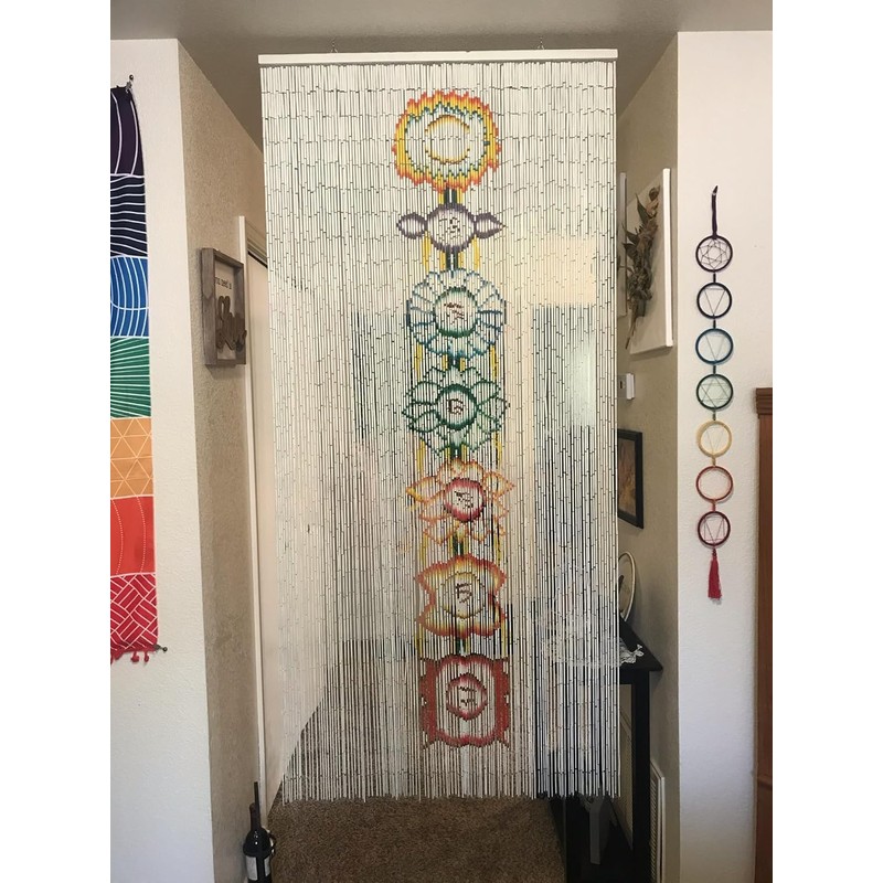 ABeadedCurtain 125 String Chakra Beaded Curtain 38% More Strands Handmade