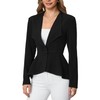 Milumia Women's Casual Long Sleeve Blazer Work Dressy Peplum Ruffle