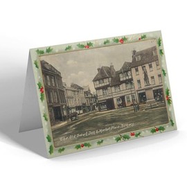 CHRISTMAS CARD - Vintage Hampshire - The Old Swan Inn & Market Place, Romsey (b)
