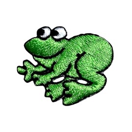 Unbranded Iron on patch applique Small Frog Size is 1" x 7/8" (2.54cm x 2.2cm)