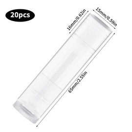 20 x Empty Lipstick Tubes, Empty Lip Balm Container, Empty Tubes for Filling with Cap for Lip Balm, Homemade Balm, DIY Homemade Lipstick (5 g) (Transparent)