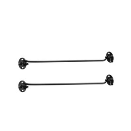 Rannb Barn Door Lock Gate Latch 12-inch Sliding Door Lock Eye Hook Latch Black Cabin Privacy Hooks Latch -2pcs
