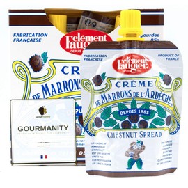 Clement Faugier Chestnut Spread From France 3oz (Pack of 4) Chestnut Jam Pouch | Creme De Marron Chestnut Puree | Chestnut Paste French | Gourmet Chestnut Cream, Kosher | Produced For Gourmanity