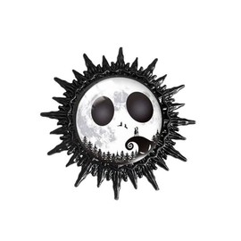 Jack and Sally Brooch Cute Cartoon Nightmare Before Christmas Brooch Pins Lapel Pins Horror Black Metal Dress Accessories Boutonniere Corsage for Jacket Hat Backpack Gift Christmas for Women Men (Style 8)