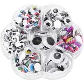 255 Piezas Muñeca Ojos Saltones Multi Colores y Tamaños Autoadhesivo Plástico Seguridad Muñeca Pegatina Ojos con Caja de Almacenamiento para Materiales de Juguete Artesanales de Bricolaje