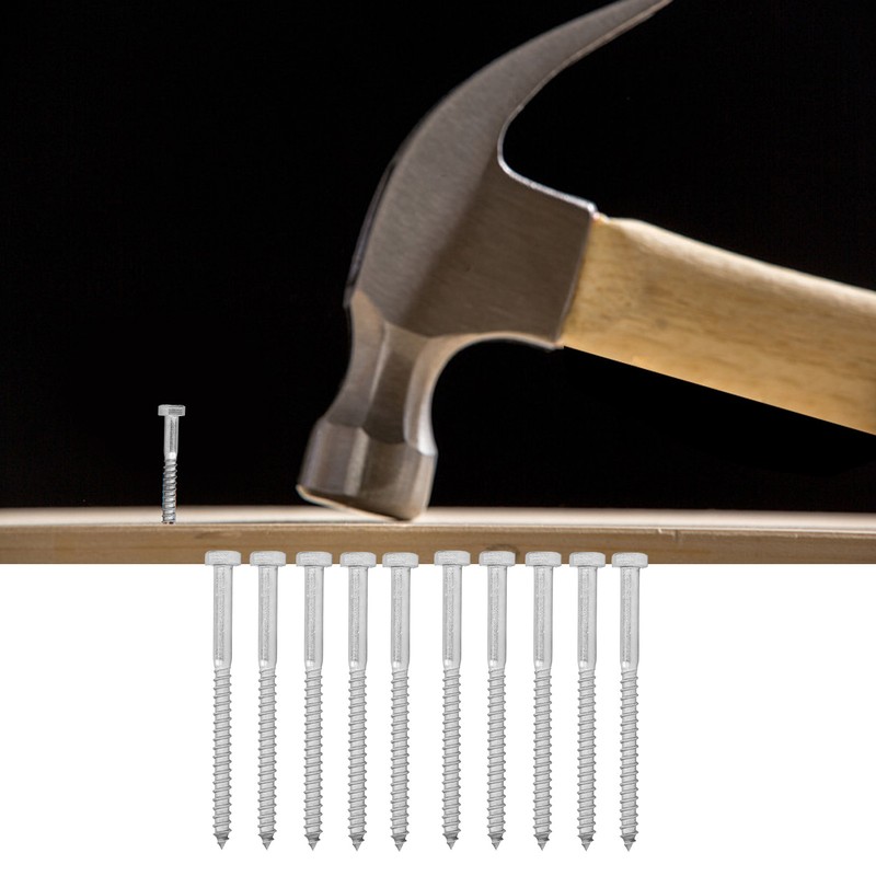 304 Stainless Steel Half Thread Bolt Wood Hex Lag Screws