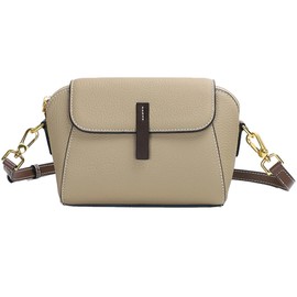 Bearneko Women's Shoulder Bag, Smartphone Shoulder Bag, Genuine Leather, Cross-body Design, Lightweight, Wallet, Small, Waterproof, Smartphone Pouch, Fashion, Gift, beige, (greige)