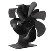 6 Blade Stove Eco Fan Black Self Starting High Temperature