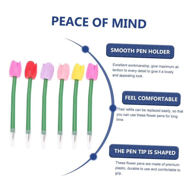 Operitacx Cute Ballpoint Pens Ink Flower Pens Tulip for Office