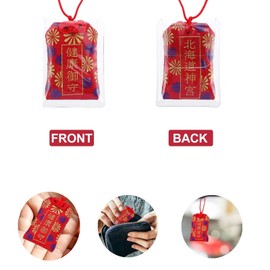 XHBTS Japanese Omamori Amulet Good Luck Charms Hanging Sachet and 5 Chinese Feng Shui Coins 2 Coins Bracelet for Good Luck and Healthy