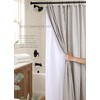 CasaTena Farmhouse Striped Shower Curtain - 72x72 Inches, Linen Blend