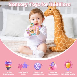 SOONYANG Qddium Toddler Toys, Busy Board for 1 Year Old, Montessori Toys for Babies 12-36 Months, Sensory Toys for Toddlers 1-3, One Year Old Girl Birthday Gifts, Travel Activities Lnearning Toys