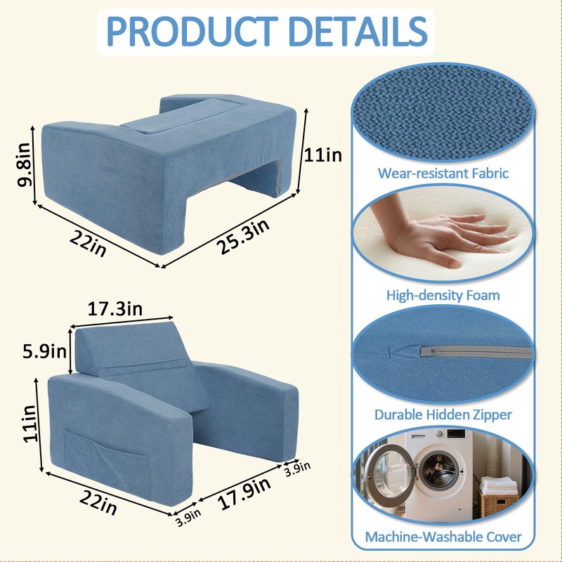 Machine Washable Lap Desk Pillow with Removable Cover Adjustable Angle