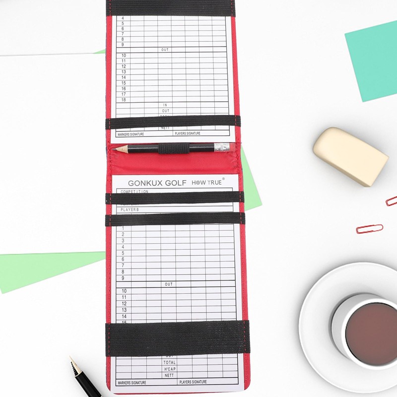 INOOMP Leather Point Record Book Golf Stats Book Golf Scorecard