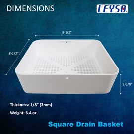 Leyso 4 Pcs 8.5-inch Thermoplastic Floor Sink Drain Strainer Drop-in Sink Drain Basket Drain Cover, Catch Food Particles for Restaurants Compartment Sink, Fits in 12" Floor Sinks