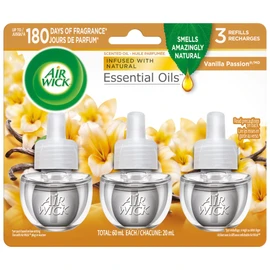 Airwick Plug In Scented Oil, Vanilla Passion Scent, Infused With Natural Essential Oils,3 Refills(20ml Each)