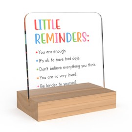 ZuEiiDop Inspirational Gifts for Women Coworker Friend Little Reminders Acrylic Sign Plaque Encouragement Mental Health Gifts Positive Affirmation Desk Decorations for Girls Motivational Cheer Up Gift