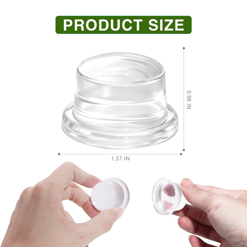 4 PCS 1" Thick x 1.6" Clear Silicone Door Stoppers