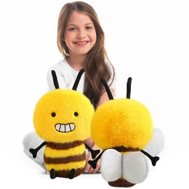 ELAINREN - Abeja de anime de peluche con lindas alas, juguete suave de peluche de abeja Kawaii, regalo de muñeca de peluche de peluche y abeja, 13.7 pulgadas