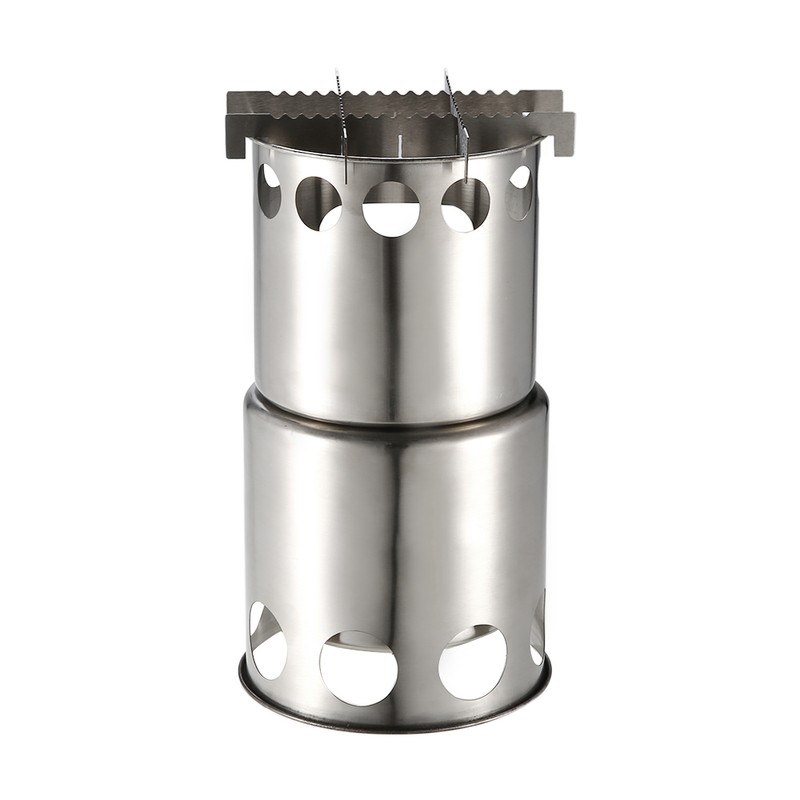 Lixada Portable Stainless Steel Lightweight Wood Stove Outdoor Cooking Picnic