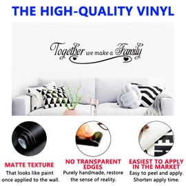 SEATUNE Family Inspirational Quotes Wall Decals - Positive Motivational Home Wall Stickers - Bedroom Living Room Home Vinyl Art Wall Decor - Together We Make A Family 43"X9.9"