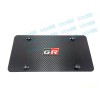 License Plate Frame 1pc 3D Black GR Emblem Badge Carbon