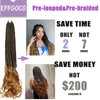 EFFGOCO Short French Curl Braiding Hair 14 Inch Pre Looped