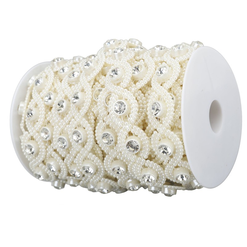 Bead Chain String Half Side Flatback DIY Imitation Pearl String