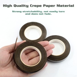 Auvotuis 4 Rolls Dark Brown Floral Tapes, 1/2 Inch Wide 30Yards/ Roll Floral Stem Wrap Tapes Waterproof Florist Tape for Bouquets Wrapping and Crafts