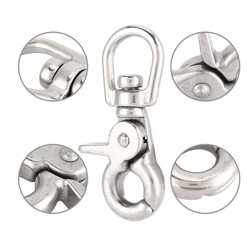 5Pcs Durable Stainless Steel Trigger Swivel Snap Hook Clasp Houseboat