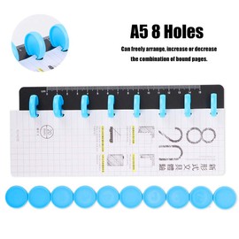 Mushroom Notebook Marking Punching Accessories Set, Plastic Binding Comb Marking Punching Tool Set Notebook Marking Punching((A5 Fixture Accessories) 8 Holes)