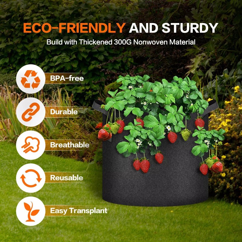 iPower 12-Pack 7 Gallon Grow Bags Heavy Duty Thickened Aeration