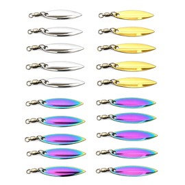 TackleTime Willow Blade Willow Leaf Spintail Blade Set (L, Aurora (10 single-color))