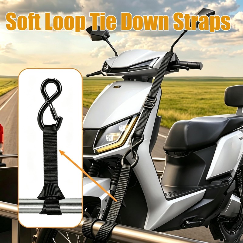 Soft Loop Tie Down Straps, Polyester, 6 Pack Loops for
