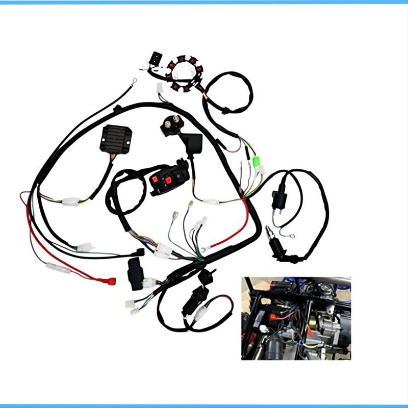 Fremnily Complete Wiring Harness Kit Replaces ATV 4-Stroke ATV Quad